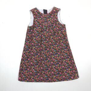 Vintage Handmade Dress Girls Size 4T Floral Corduroy Shift
